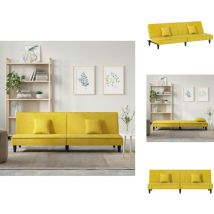 Vidaxl - Canapé-lit jaune Velours - Canapé Convertible - Canapé Lit - Canapé Velours - Canapé Design - Meuble Salon