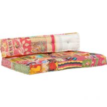 Coussin de canapé palette Multicolore Tissu Patchwork vidaXL