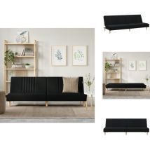 Vidaxl - Canapé-lit noir tissu - Canapé Convertible - Canapé Lit - Canapé Design - Canapé Moderne - Canapé Noir