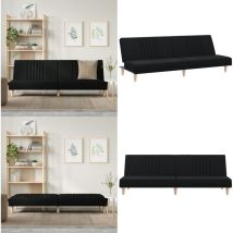 Vidaxl - Canapé-lit noir tissu - Canapé Convertible - Canapé Lit - Canapé Design - Canapé Moderne - Canapé Noir - Home & Living