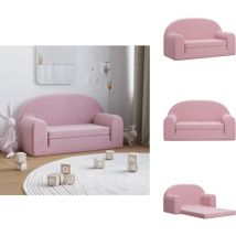 Canapé-lit pour enfants 2 places rose peluche douce - Canapé Enfant - Canapé Lit Enfant - Meuble Bébé - Mobilier Enfant - Fauteuil Enfant