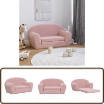 Canapé-lit pour enfants 2 places rose peluche douce - Canapé Enfant - Canapé Lit Enfant - Mobilier Bébé - Meubles Enfant - Chambre Enfant