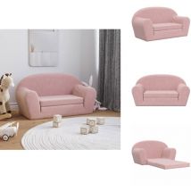 Canapé-lit pour enfants 2 places rose peluche douce - Canapé Enfant - Canapé Lit Enfant - Mobilier Bébé - Meubles Enfant - Chambre Enfant