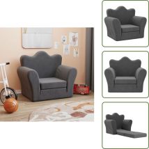 Vidaxl - Canapé-lit pour enfants anthracite peluche douce - Canapé Enfant - Canapé Lit Enfant - Mobilier Bébé - Meubles Enfant - Fauteuil Enfant