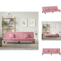Vidaxl - Canapé-lit rose velours - Canapé Convertible - Canapé Lit - Canapé Design - Canapé Velours - Meuble Salon