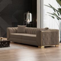 Iperbriko - Canapé marron 80x170x95 cm pieds dorés