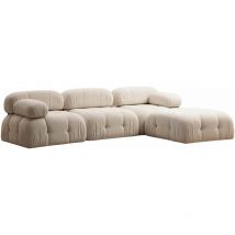 Cotecosy - Canapé d'angle en tissu Bubble Crème