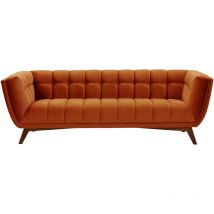 Canapé 3 places en velours orange curcuma - MONA