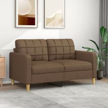 Le Poisson Qui Jardine - Canapé ou Sofa 2 Places 140 cm Tissu Marron. Avec Pied en bois. Confort et qualité - Marron
