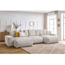 BOBOCHIC - Canapé panoramique convertible coffre VOLTAIRE Panoramique Beige