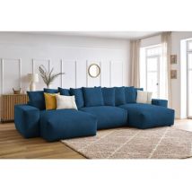 BOBOCHIC - Canapé panoramique convertible coffre VOLTAIRE Panoramique Bleu foncé