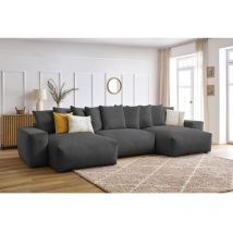 BOBOCHIC - Canapé panoramique convertible coffre VOLTAIRE Panoramique Gris foncé