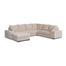 Alcos - Canapé Panoramique Gauche Diana Velours Beige