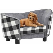 Canapé pour chien Gris 68x38x38 cm Peluche