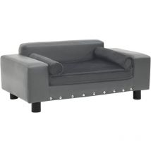 Homemiyn - inlife Canapé pour chien Gris 81x43x31 cm Peluche et similicuir