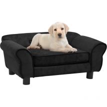 Inlife Canapé pour chien Noir 72x45x30 cm Peluche