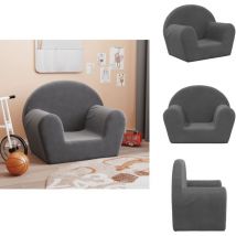 Canapé pour enfants anthracite peluche douce - Canapé Enfant - Canapé Bébé - Mobilier Enfant - Meubles Pour Chambre D'enfant - Fauteuil Enfant