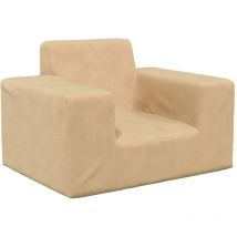 Canapé pour enfants peluche douce crème