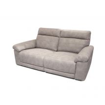 Canapé relaxation 2.5 places motorisé en tissu suédine beige - clara