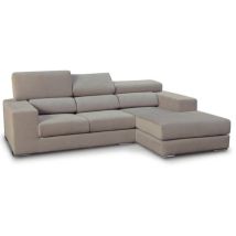 Canapé tissu Bogota 2 angle réversible tissu marron