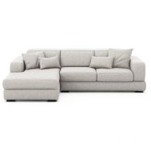 Canapé tissu White Angle Gauche Tissu Gris Clair