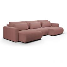 Petits-meubles - Canapé u 4 places convertible coffre Evy Rose