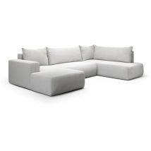 Petits-meubles - Canapé u 5 places convertible coffre Bliss Gris clair