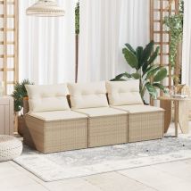 Canapés de jardin sans accoudoirs avec coussins 2 pcs beige Vidaxl Beige