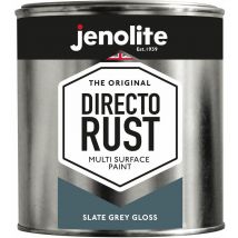 Jenolite - Slate Grey - 1 Litre Tin Directorust Gloss - Slate Grey - Multi Surface Spray Paint - For Use On Wood, Metal, Plastic, Ceramic & Rusted