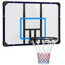 Sportnow - Canasta de baloncesto de pared tablero de baloncesto aro de baloncesto para exterior 113x61x73 cm azul y negro