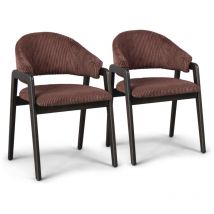 Frankystar - Canberra Corduroy - Paire de 2 petits fauteuils en bois massif de Parawood et velours côtelé