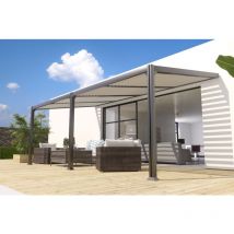Couleurs Du Monde - Canberra - Pergola Adossee Bioclimatique 3X6M En Aluminium