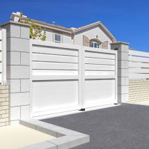 Intersun - Cancello a battente misto l 3000 x a 1781 mm (Bianco)