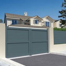 Cancello a battente pieno l 4000 x a 1757 mm (Grigio antracite)