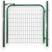 Cancello in acciaio zincato verde con rete metallica interna Star - 100xH100 cm - 12 kg
