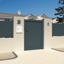 Intersun - Cancello pedonale pieno l 1000 x a 1564 mm (Grigio antracite)