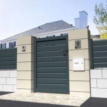 Intersun - Cancello pedonale privacy l 1000 x a 1557 mm (Grigio antracite)