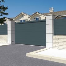 Intersun - Cancello scorrevole pieno l 3500 x 1542 mm (Grigio antracite)