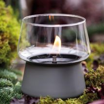 Candela Amaryllis 14 Toned Glass Nero Smoke da tavolo ricaricabile TenderFuel