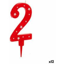 Candela Compleanno Numeri 2 – 12 Unità – 1 x 17 x 8 cm – CLICCANDOSHOP