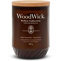 Woodwick - Candela profumata ReNew con stoppino scoppiettante, Candela grande di Black Currant & Rose, Miscela di cera di cocco e soia a base