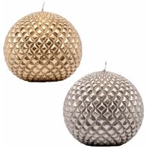 Cosedacasa – Set di 2 candele natalizie oro o argento per candelabro centrotavola – D 8 cm – Cera
