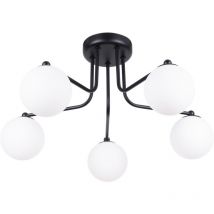 Sollux Astral Lámpara de techo minimalista semiempotrada de 5 luces negra