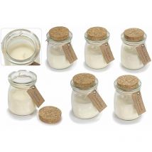 Set 6 candele d'ambiente a lunga durata con vaso in vetro
