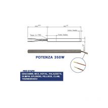 Diff - candeletta accensione stufa pellet resistenza d 12.5X 160 350W edilkamin (04046)