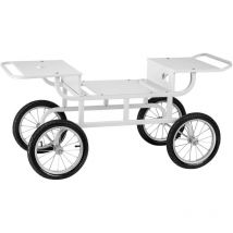 Royal Catering - Candy Floss Wagon Cart Cotton Candy Trolley Carriage Mobile Four Wheels Steel