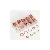 200Pcs Kit D'Assortiment De Joint Plat, Joint Rondelle, Ecrou Et Boulon En Cuivre, Avec Boite