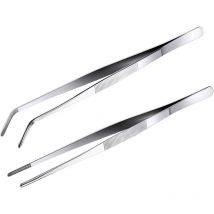 Ulisem - 20cm Pince Cuisine Pincette Précision 2PC Professionnel Pince de Chef Pince de pour la Viande , Barbecue ,Décoration Culinaire (épaissi)