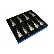 Coffret cliquet et douilles Jeu de 9 douilles hexagonales pour clé Allen métrique 3/8' Dr Drive 2-10mm - Ulisem