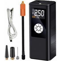 Compresseur d'air portable 120PSI Mini gonfleur de pneu Affichage lcd Pompe à vélo électrique avec batterie rechargeable 4000mAh Lumière led pour
